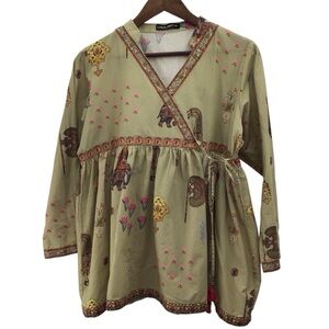 Limelight Women's Boho Floral Sage Tunic Top